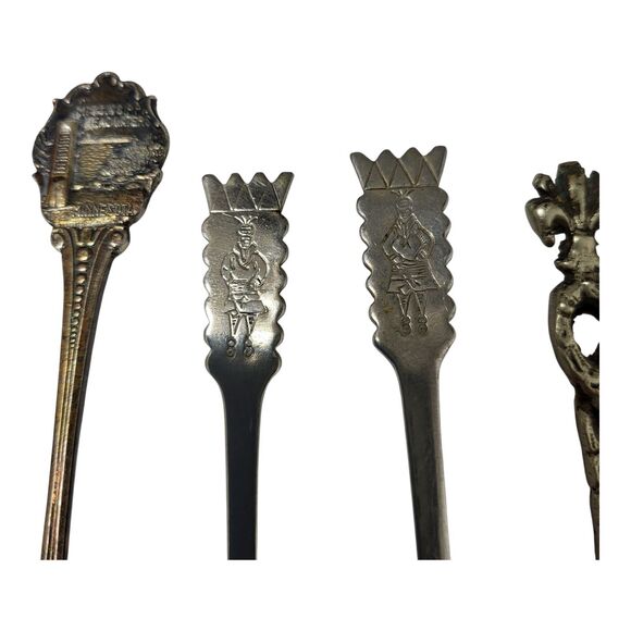Lot of 9 Vintage Souvenir & Demitasse Spoons Gremany, Italy, USA Silver Plated - Picture 3 of 11